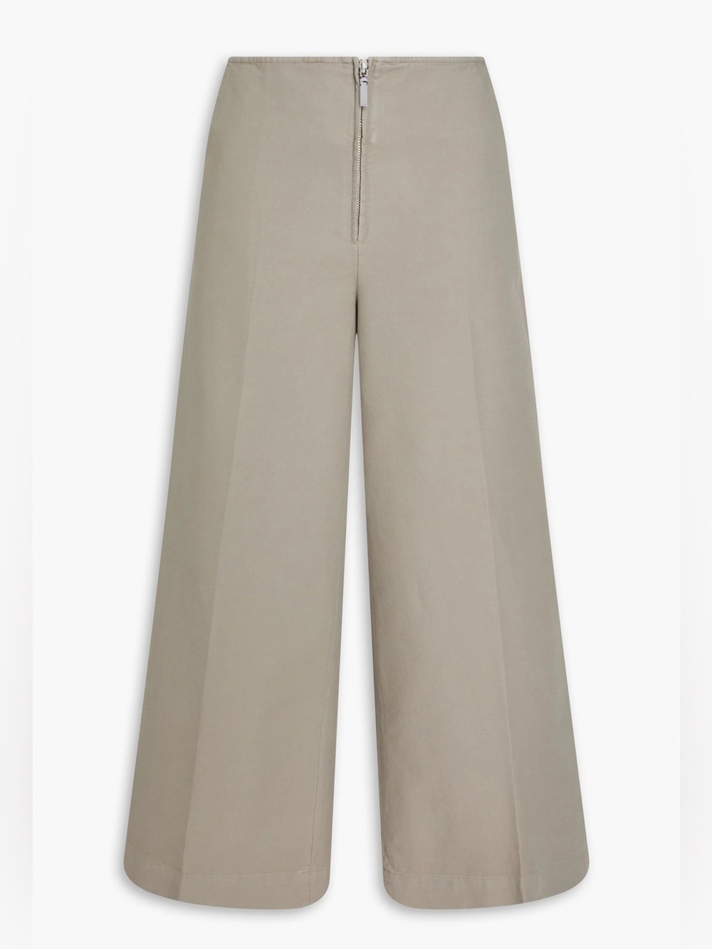 TOTEME Zip Front Wide Leg Trousers Dove 34 US 2 Excellent| 100% Organic Cotton